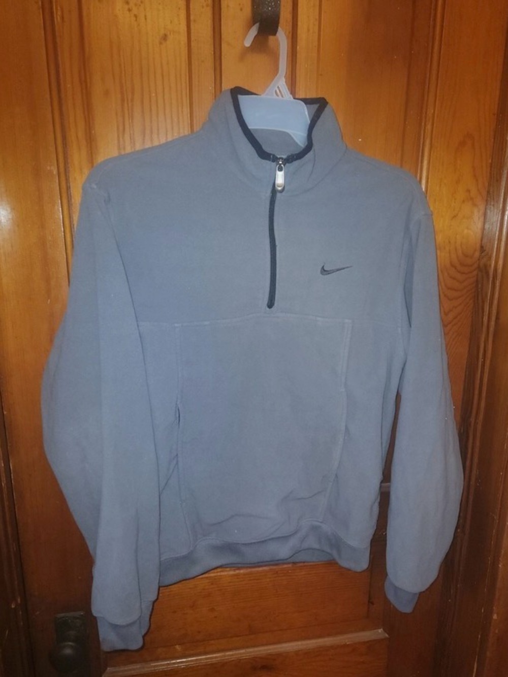 Nike Light Gray Quarter-Zip Pullover dri fit soft stream large